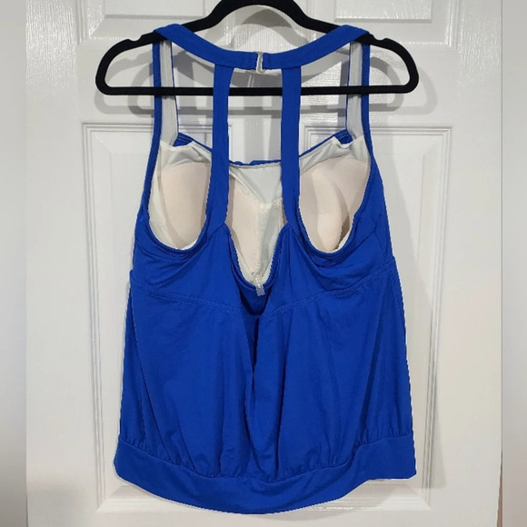 NWOT Lands' End Electric Blue Blouson Tankini Swimsuit Top in Size 18W - Picture 6 of 12
